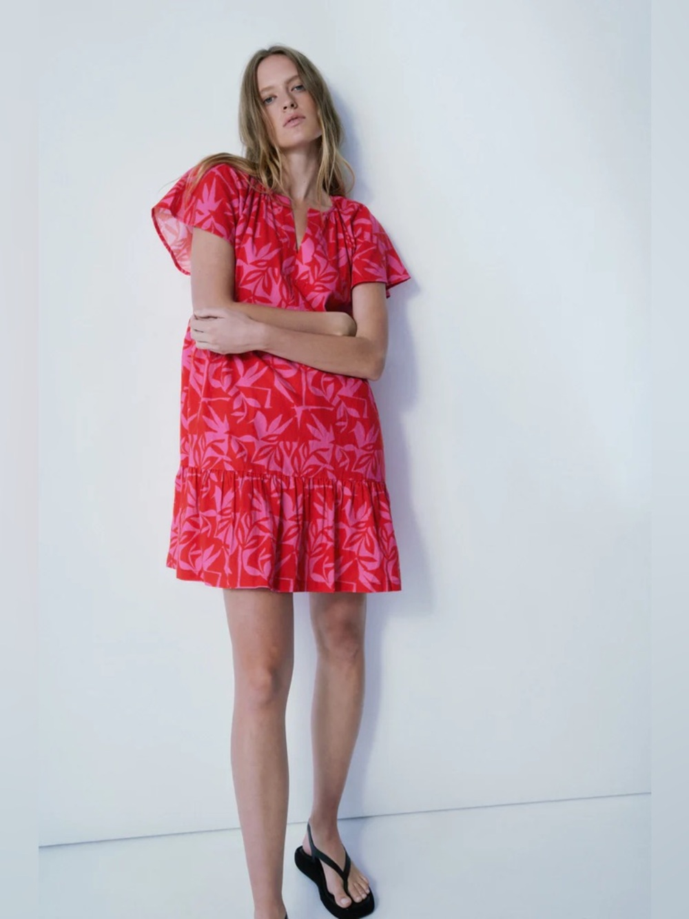 Melissa Nepton Robie Tonal Jungle Dress - size XS/S cotton linen blend